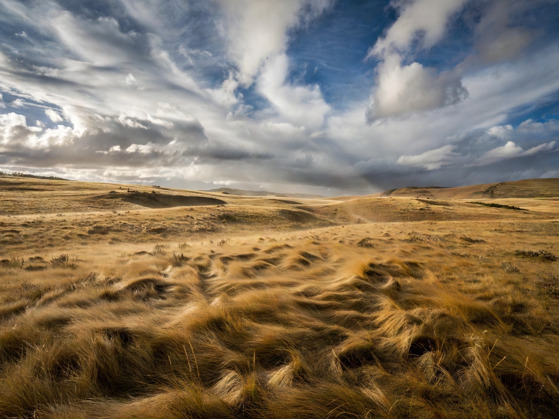 Thunderous open dry grassland